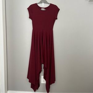 Burgundy ribbed dress